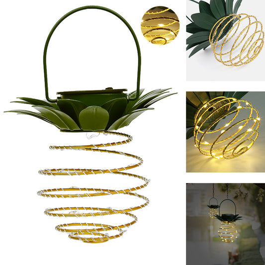Solar pineapple hanging lights, 60 LED waterproof outdoor garden decor – view 5