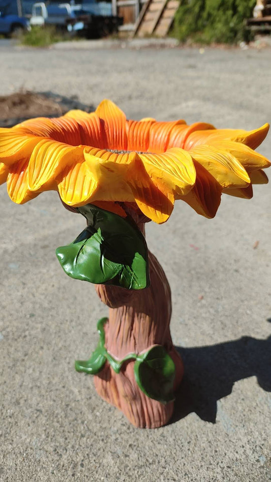 Small Sunflower Bird Baths Garden Bird Bath Dish Resin Bowl Home Garden Yard Lawn Decora
