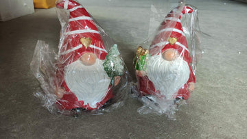 2 PCS Christmas Tree Xmas Gnomes Figurines Handmade Elf Scandinavian Tomte Gnomes Figurines