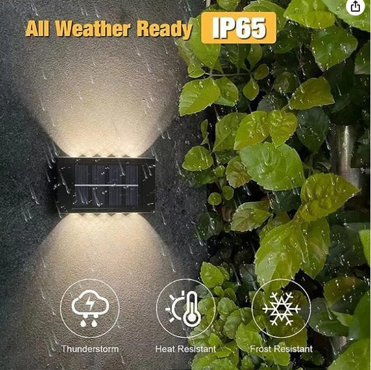 2 pcs (1 box) 20 LED Solar Wall Light Sunlight Sensor Lamp IP65 Waterproof Modern Lighting