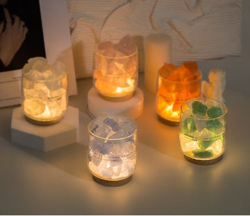 Fireless Aromatherapy Salt Stone Lamp Spar Fragrance Diffuser Essential Oil