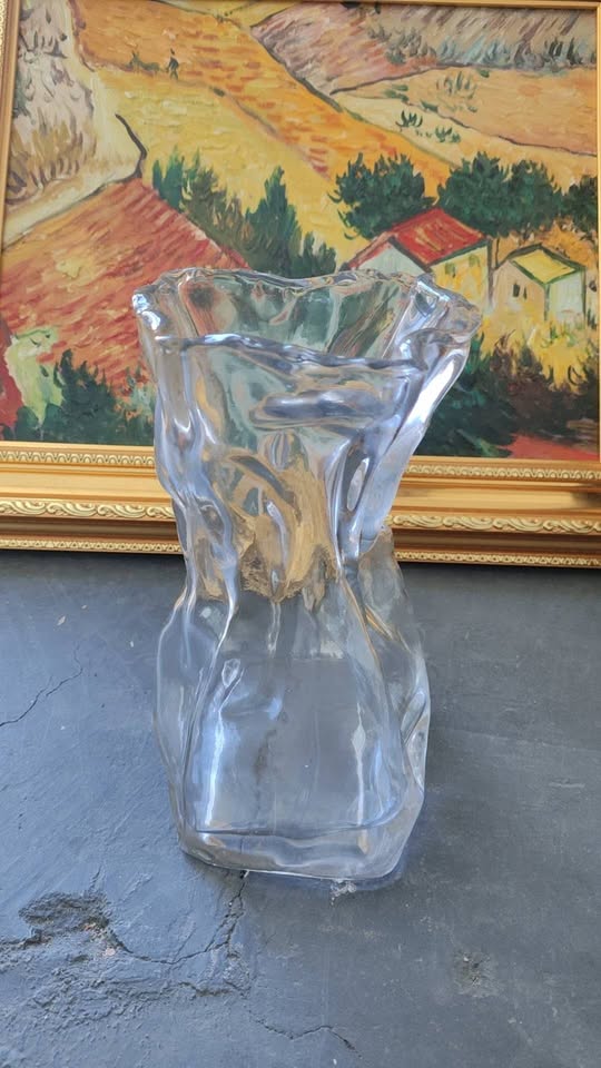Irregular Glass Vase for Fresh/Silk/Dried Flowers Modern Decorative Holder