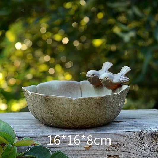 Ceramic bird feeder bowl for the garden – view 5