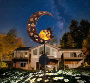 The flower fairy glass ball solar lamp Metal Angel Decor Lights 84cm Height
