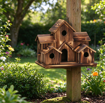 Wooden Bird House for Outside – Hanging Garden Birdhouse