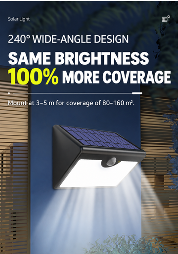 PRE-ORDER – 30-Day Arrival | 160 LED Solar Motion Sensor Wall Light
